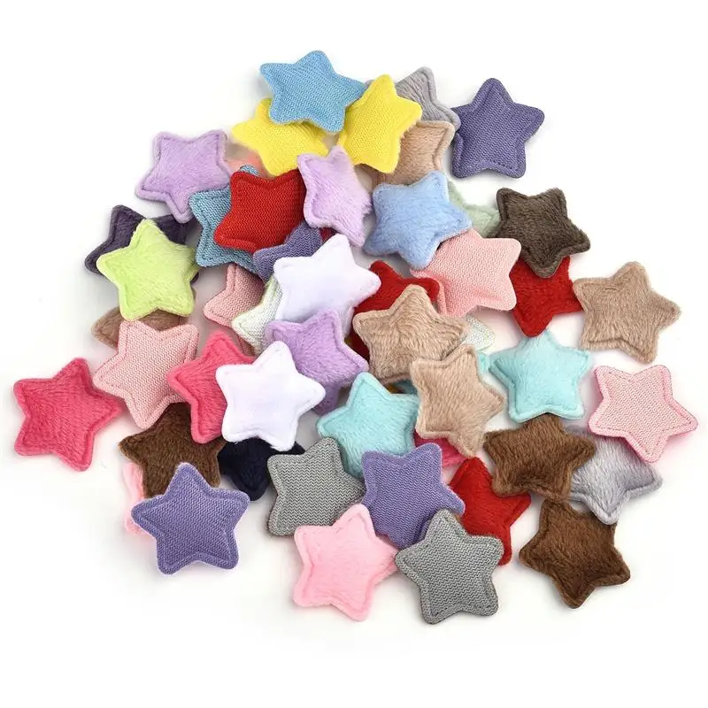 50 шт. декоративные меховые нашивки в форме звезды