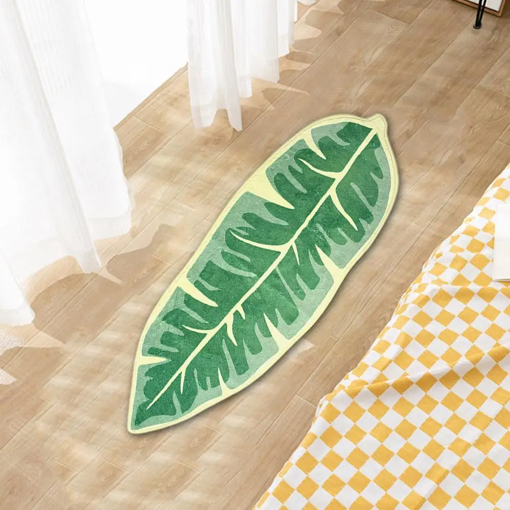 

Leaf Carpet Imitation Cashmere Shower Rug Bathroom Bedside Quick Blanket Living Mat Room Mat Drying Absorbent K2y6