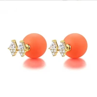 grier 2022 new design cute bowknot stud aaa zircon earrings for women ball wedding party luxury jewelry girls gift two wear
