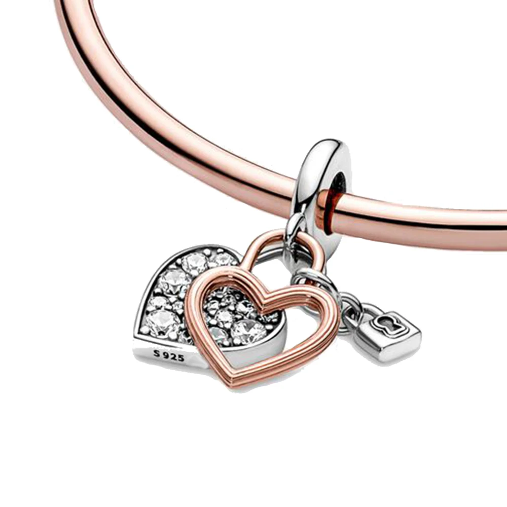 Бусина-Шарм сердце из серебра 925 пробы для браслета |