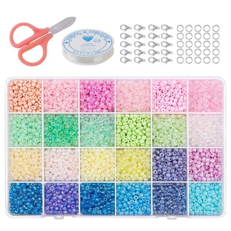 

Uclio Glass Seed Beads Kit Jewelry Making DIY Beads Set for Bracelets Art Crafts Accessories DIY Material