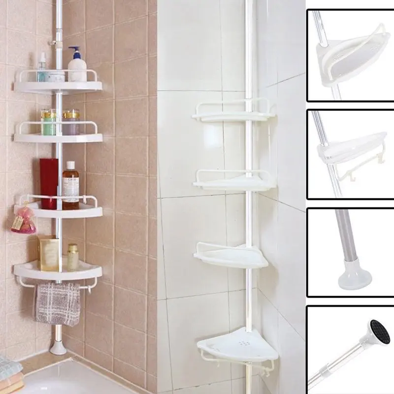 

4-Layer Storage Fan-shaped Shelf Bathroom Bathtub Shower Caddy Holder Corner Rack Shelf Organizer Accessory