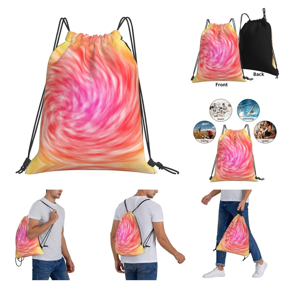

Tie Dye Pattern. Tie Dye Drawstring Bags Gym Bag Novelty Backpack Funny Novelty Rucksack