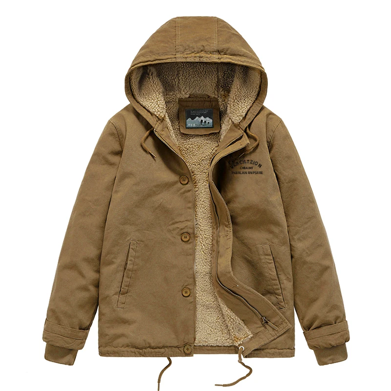 2022 Winter New Mens Jacket Parkas Coat Cotton Hooded Jacket Men Thicken Warm Casual Outerwear Fleece Oversized Clothes Male