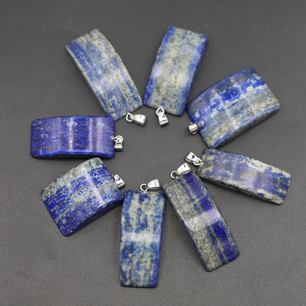 

Bestselle Natural Stone Arched Lapis Lazuli Pendants Flat Shape Reiki Charms Jewelry Making DIY Women Necklace Accessories 10Pcs