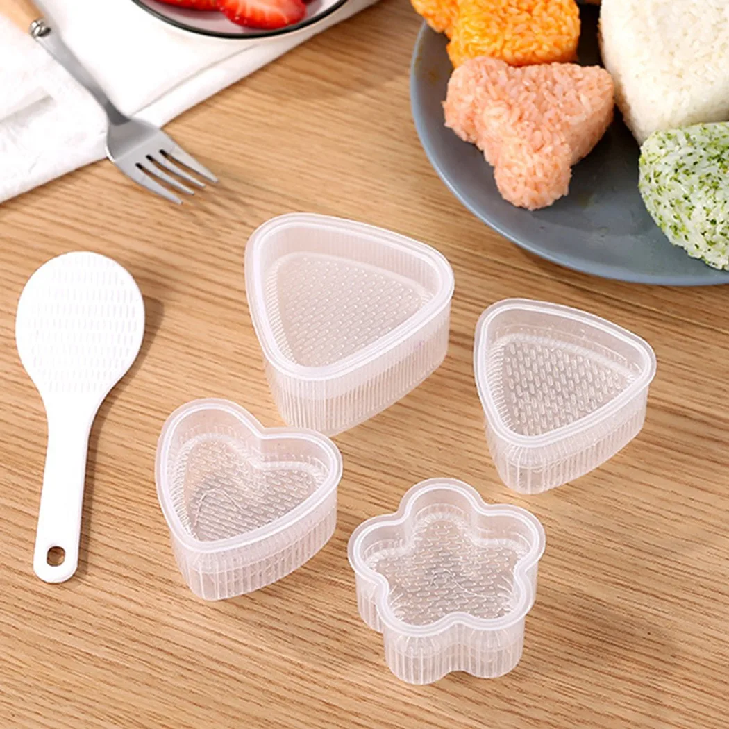 

8Pcs White Rice Ball Mold Kitchen Bento Decor Sushi Onigiri Mold Food Press Form Rice Ball Maker DIY Kitchen Hand Tool Parts