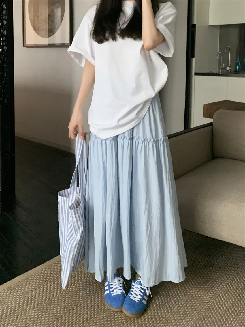 Женская длинная юбка с оборками Alien Kitty Повседневная Свободная универсальная