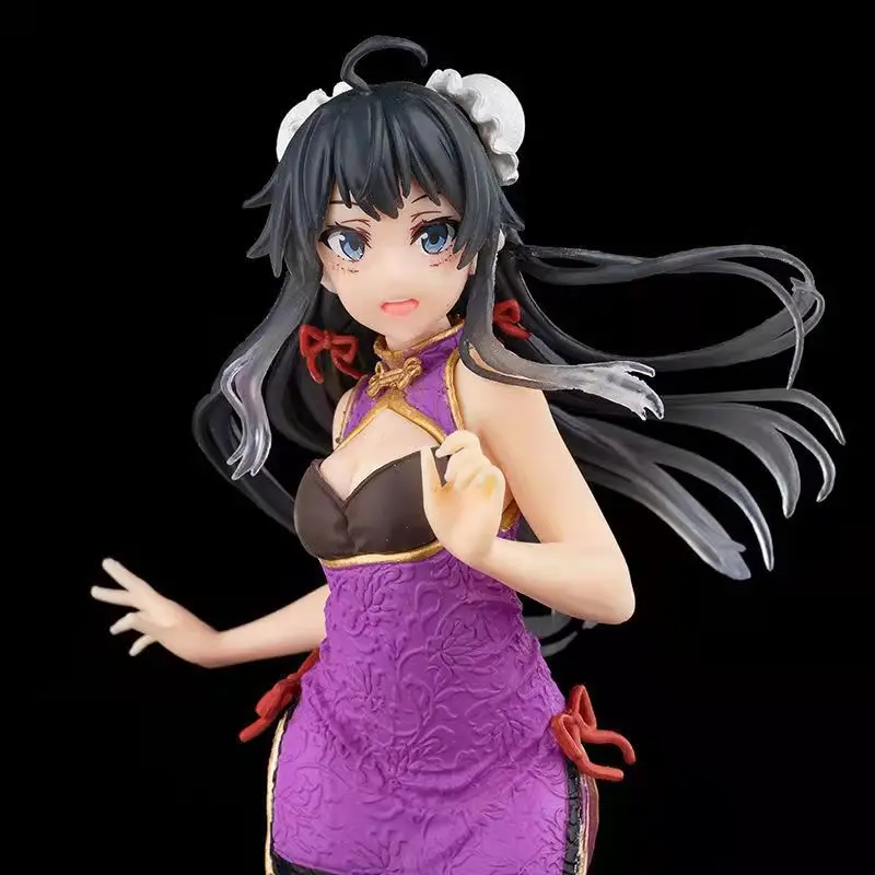 

24CM My Youth Romantic Comedy Mandarin Dress Ver. Taito Yukinoshita Action Figurines Yukino Coreful Figure Purple Figura