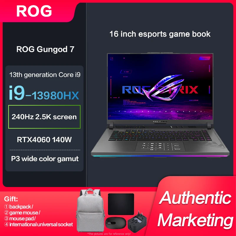 

Asus ROG Strix SCAR G614 E-sport игровой ноутбук i9-13980HX RTX4060/RTX4070 2,5 K 240 Гц 16-дюймовый компьютер ноутбук с жидким металлом крутой