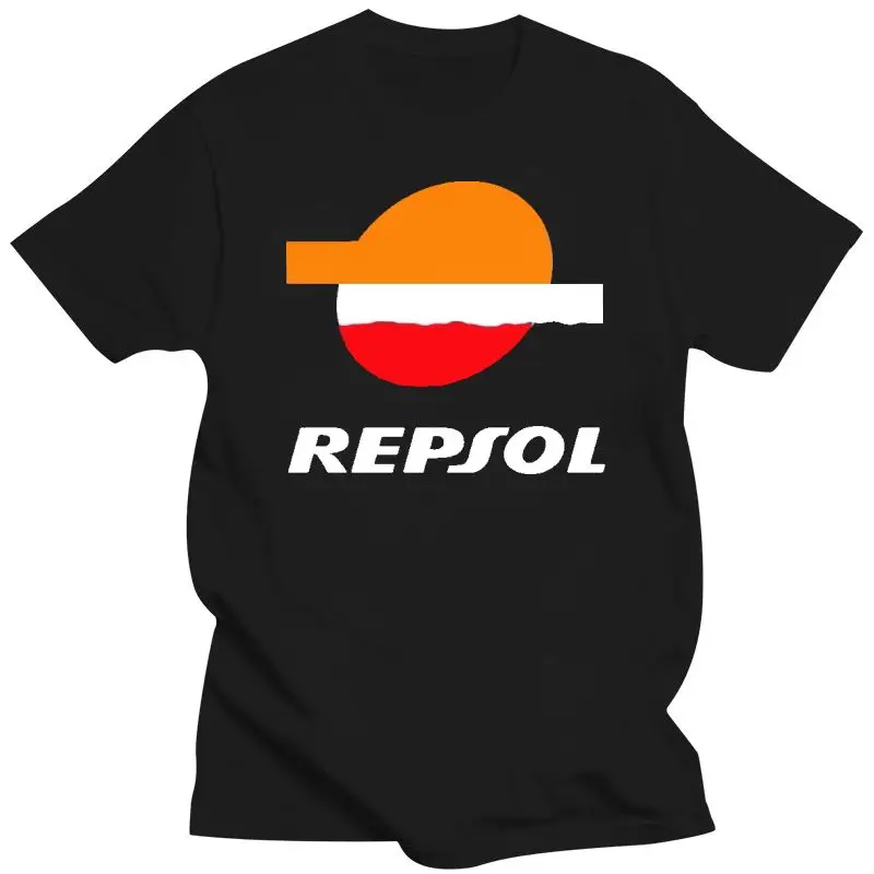 

Camiseta con Logo de Repsol para hombre y mujer, camisa blanca y negra, Unisex