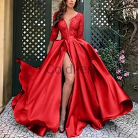 2022 women sexy dress cutout side slit large swing long luxury tail banquet prom evening dresses vestidos elegantes para mujer