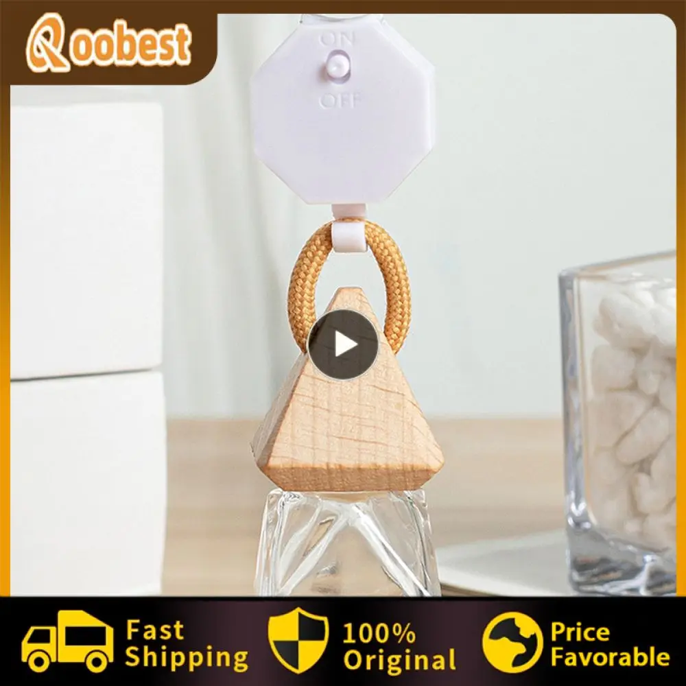 

Wooden Pendant Aromatherapy Bottle Adjustable Ornament Decorate Car Fragrance Glass Accessories Easy To Buckle Diamond Smooth