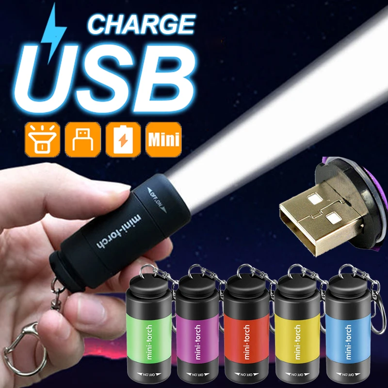 

Lights Hiking Charging Emergency Lamp Portable Outdoor Torch Lighting Camping Flashlight Light Keychain Waterproof Mini