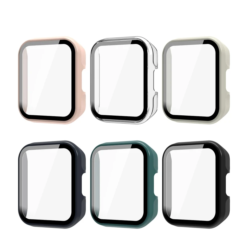 

Protective Tempered Glass Film Hard PC Cover for Haylou LS02 Smartwatch Screen Bumper Shell Protector