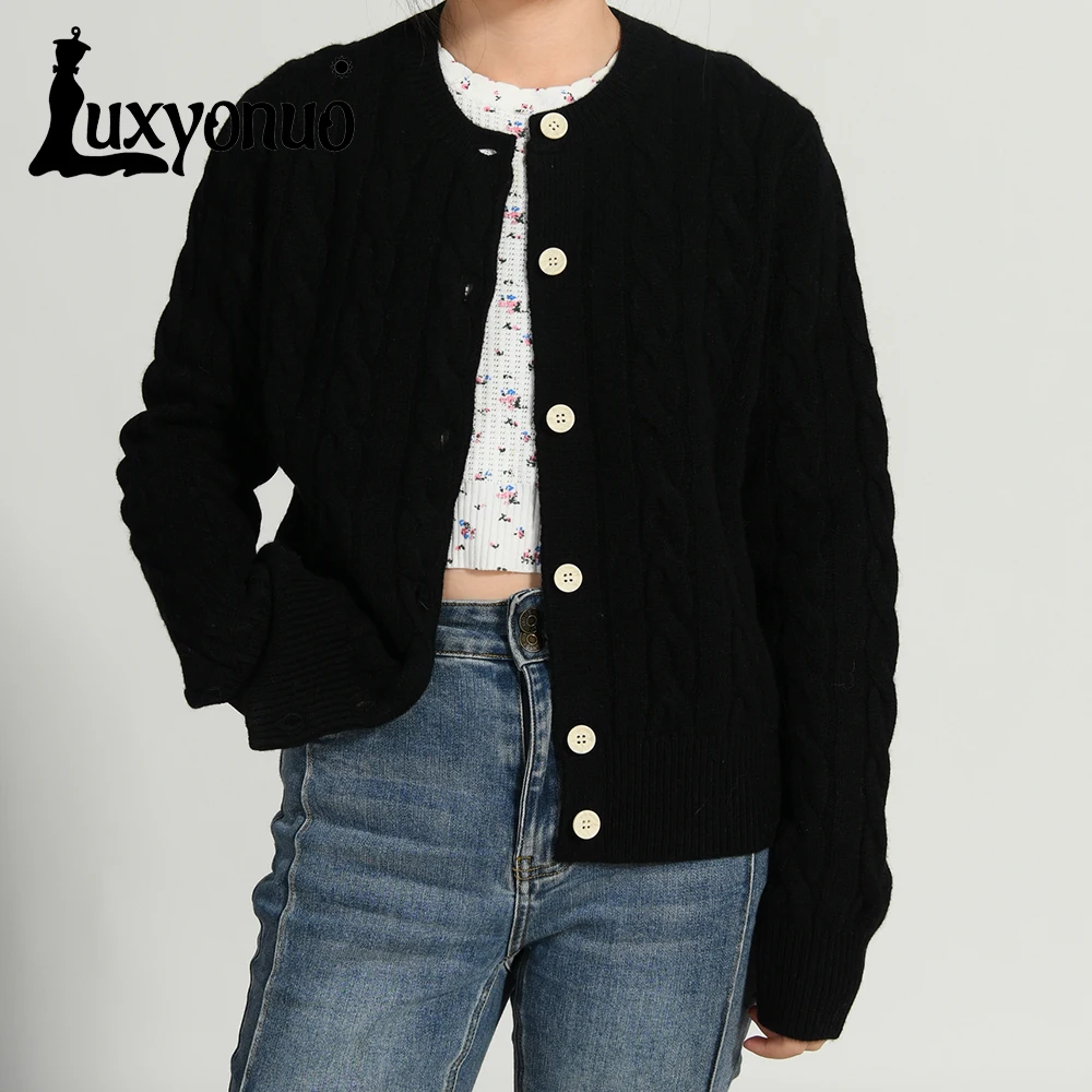 Женский кардиган Luxyonuo повседневный удобный шерстяной свитер женские осенние