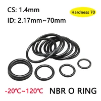102050pcs black o ring gasket cs 1 4mm id 2 17mm 70mm nbr automobile nitrile rubber round o type oil resistant sealing washer