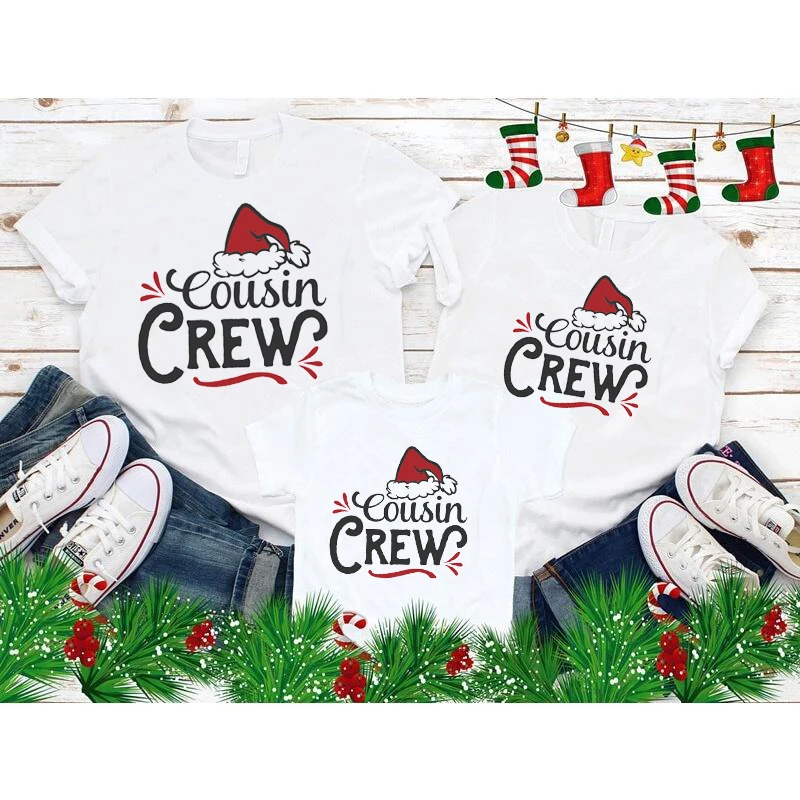 Fashion Cousin Crew Tshirt Funny Christmas T Shirt Children's Clothes Xmas Gift Baby Kids Boys Girls T-shirts Streetwear