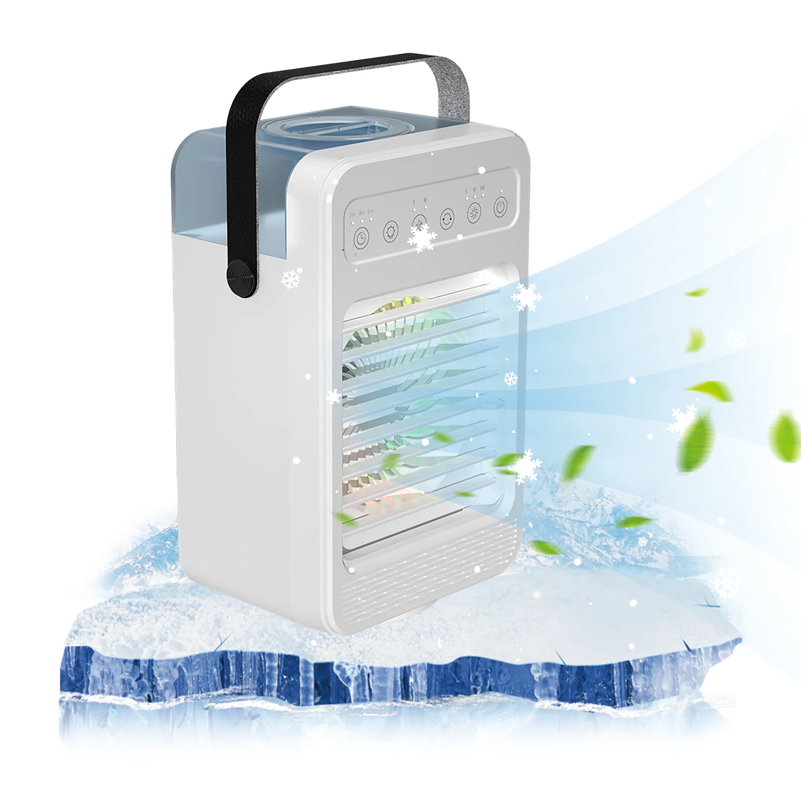 

USB Air Cooler Mini Portable Air Conditioner with 3 Wind Speeds 2/4/6H Timer Desktops for Traveling Camping
