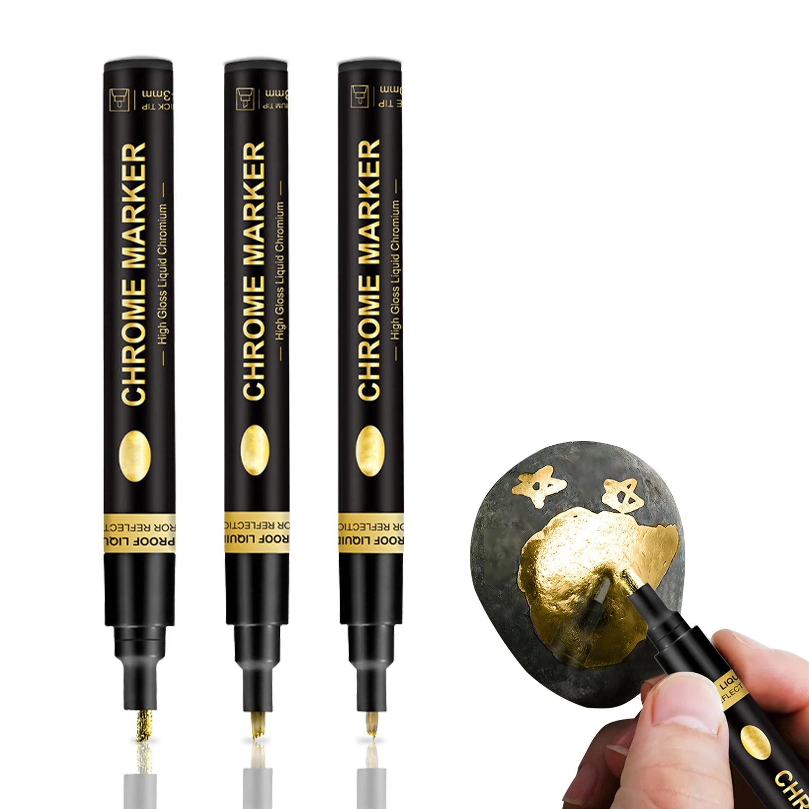 

Art Liquid Copper Chrome Markers Reflective Gloss Metallic Chrome Marker Set Unique Bronze Marker Touch Up Repair Paint Pen