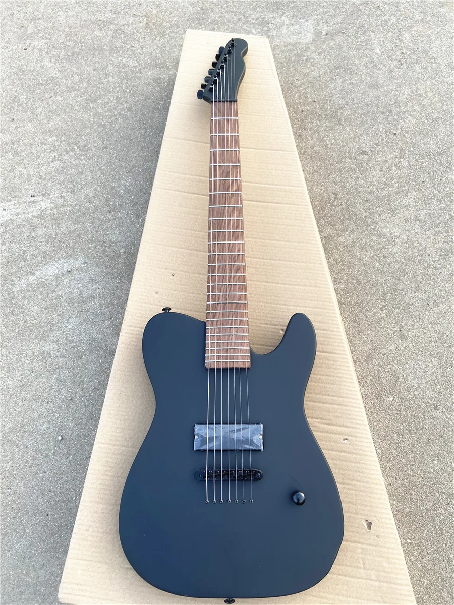 

High quality custom edition 7 string black matte photoelectric guitar fixed piercing bridge black accessories