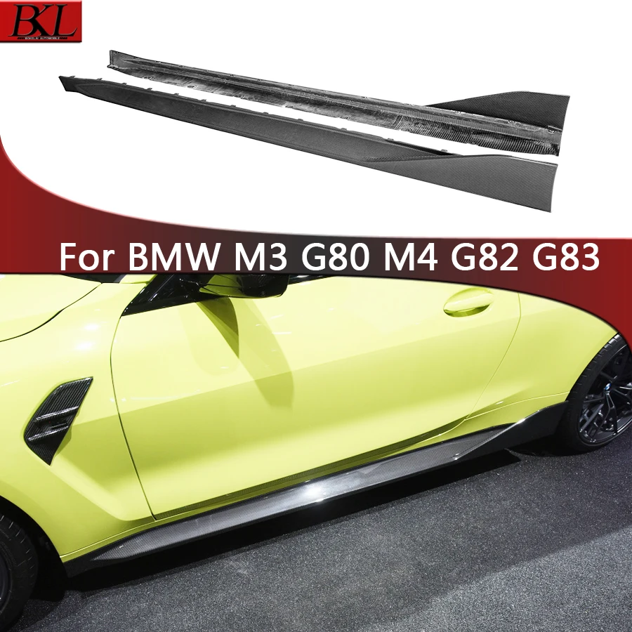 Фото Для BMW M3 M4 G80 G82 G83 21-IN сухие боковые юбки из углеродного волокна, боковой бампер, разветвители, боковая юбка, фартук Cupwings Winglets Canards №1