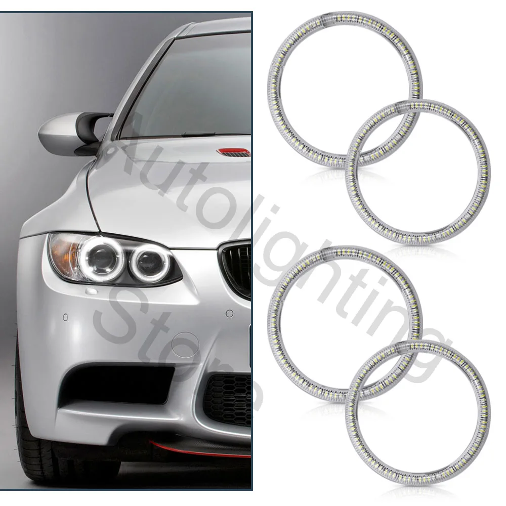 

4PCS Led Halo Ring Light Angel Eyes Position Lamp DRL Parking light car Styling for BMW E90 E91 E92 E93 M3 E81 E82 E87 E88 White