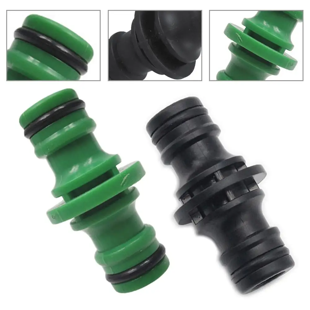 1PC 2 Way Garden Hose Connector 1/2" Joiner Coupler Watering Water Pipe Tap Male Black 50*26*26mm Watering Equipment