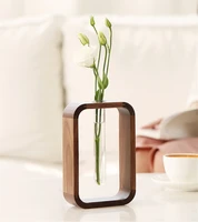 modern style tabletop wooden vase black walnut hydroponic flower pots home entrance cabinet decoration