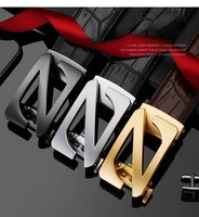 2022 business belly belt brand designer mens belt brown casual luxury stainless steel automatic buckle belt