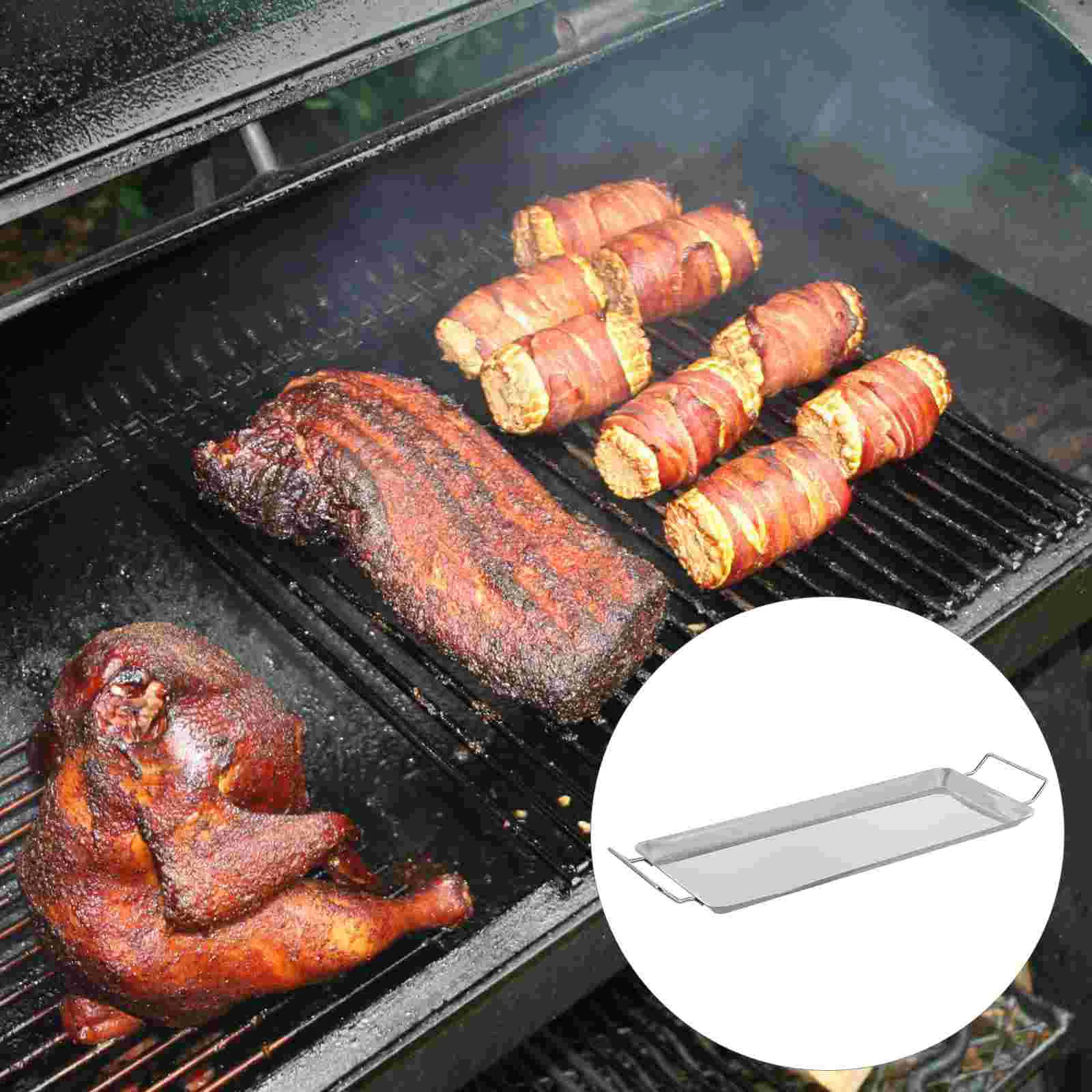 

Grill Tray Fish Pan Outdoor Barbecue Plate BBQ Accessory Roasting Grilled Non-Stick Fry