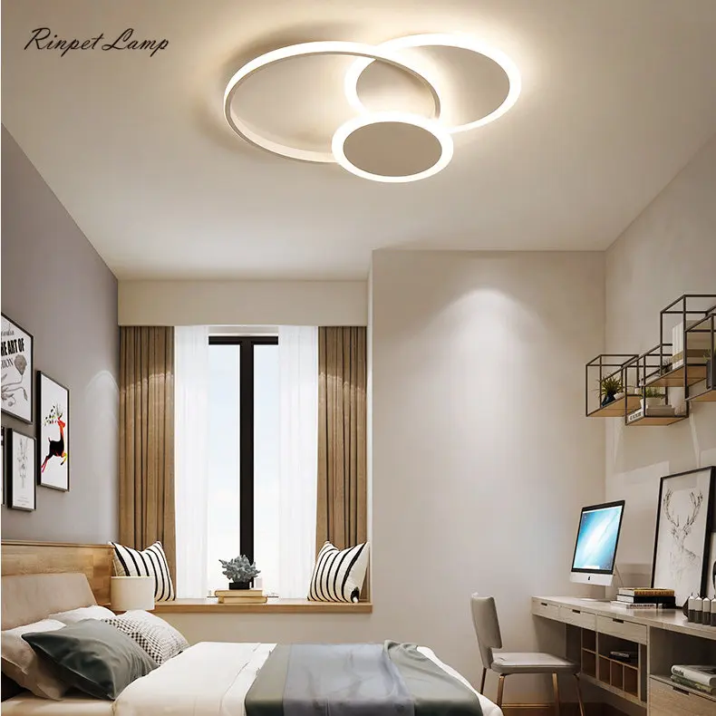 

Simple Dimmer LED Ceiling Lights For Living Room Bedroom Children's Dining Room Home Decoration Chandelier with Remote Control