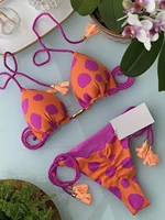 bandage swimwear floral print bikinis micro thong halter swimsuit women 2021 new bikini set summer beach wear mujer sexy biquini