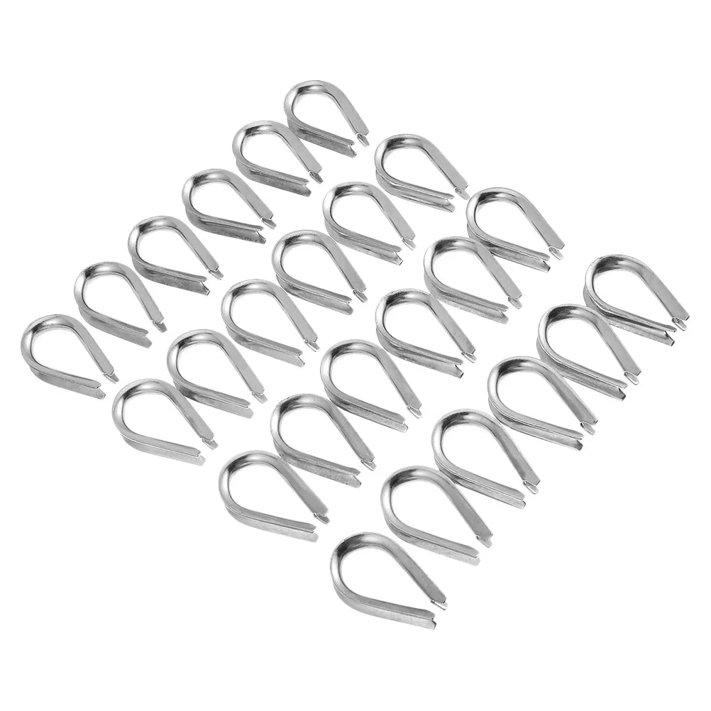 

30 Pcs Ferrule Stainless Steel Wire Rope Thimbles Crimping Tool Cable 304 Triangular Boast Ring