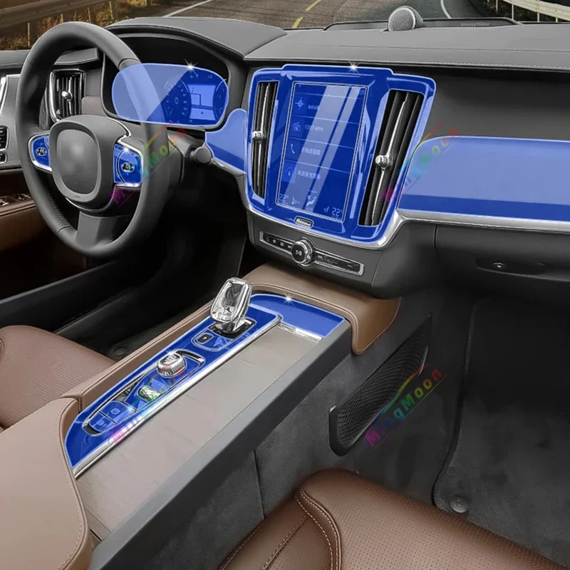 Прозрачная пленка из ТПУ для Volvo S90 V90 наклейки салона автомобиля центральное