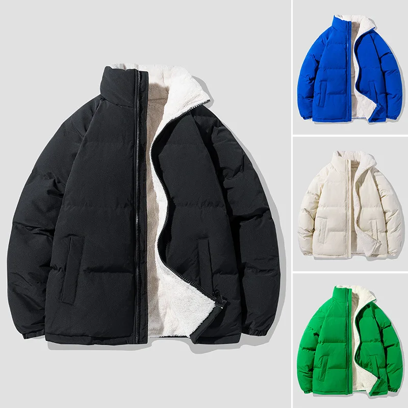 Cotton Coat Men's 2022 Autumn and Winter New Fashion Brand Thickened Oversize Versatile Warm Cotton Coat Couples' Cashmere Coat