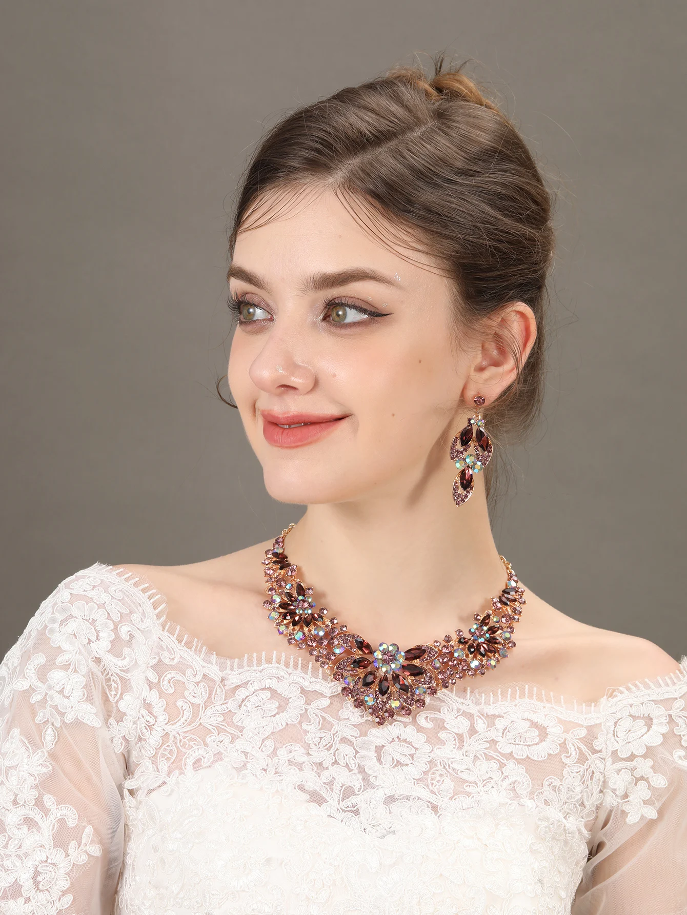 Модные свадебные аксессуары для невесты ожерелье серьги ювелирные наборы