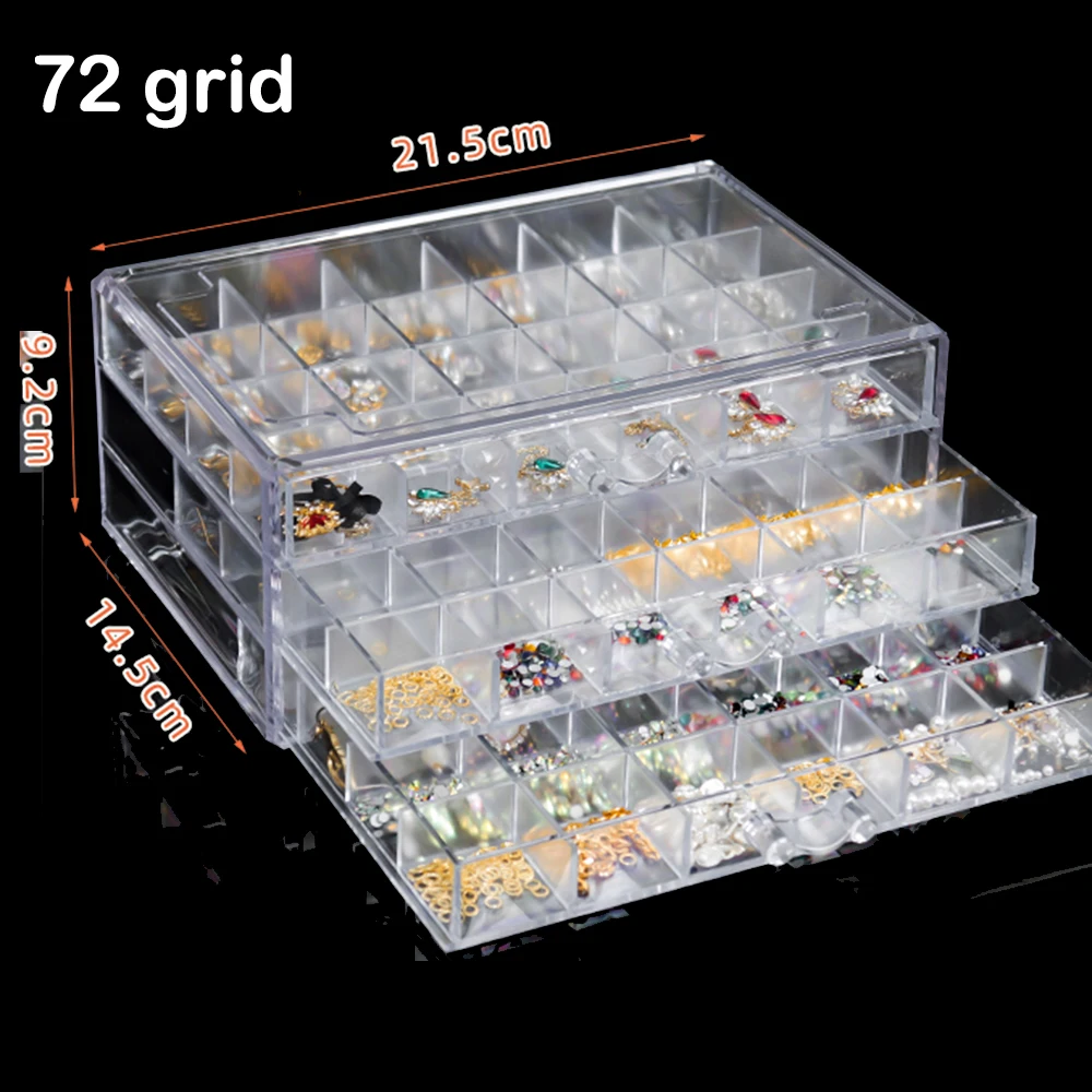 

72/120 Grid Diamond Painting Drawer Storage Container Acrylic Storage Box Diamond Painting Accessories Tool Diamond Embroidery