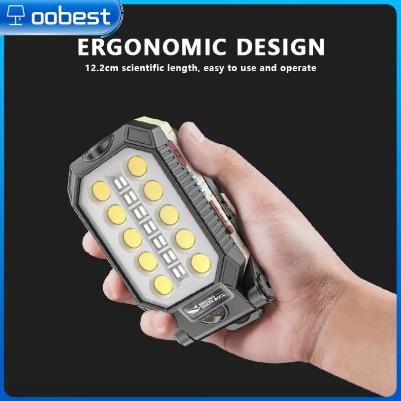 

Portable Led Flashlight Multi-function Built-in Battery Camping Lantern Adjustable Work Light Night Light Rechargeable Usb