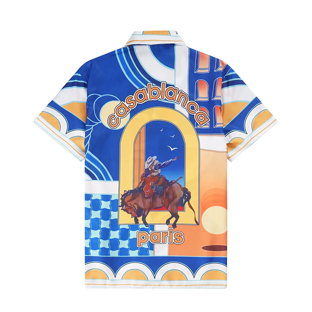 

Комплект летних Гавайских шорт Y2K для мужчин и женщин, пляжные рубашки из тонкой ткани, свободные праздничные спортивные костюмы