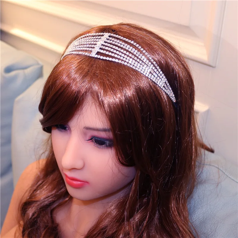 Rhinestone Elastic Headband Wedding Bridal Hair Chain Accessories for Women Luxury Crystal Hair Band Hair Jewelry Princess