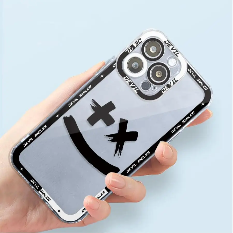 Comic Art Smiley Face Cover Phone Case for Apple iPhone 13 15 16 Pro Max 14 11 12 7 8 Plus X XS MAX XR Plu Soft TPU