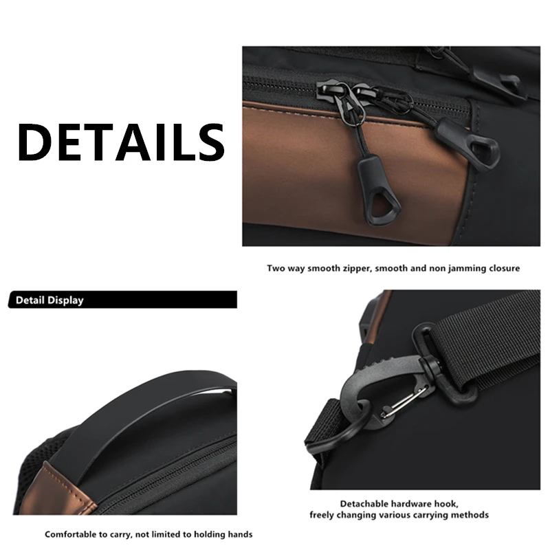 JEEP BULUO USB Crossbody Shoulder Bags High Quality Men Chest Anti-theft Fashion Travel PackSling Safety Lock Male