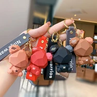 resin keychain cute keychains women cartoon small gift creative bag pendant bear couple fashion jewelry accessories