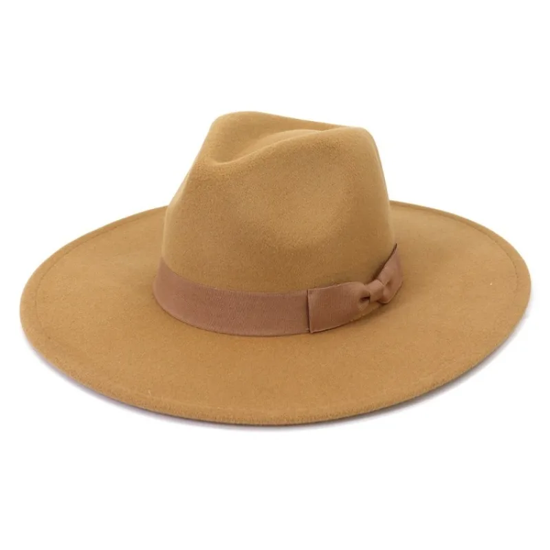 

Men's soft fedora hat jazz hat fashion bow top hat peach heart top large brim jazz soft fedora hat gorras para hombres