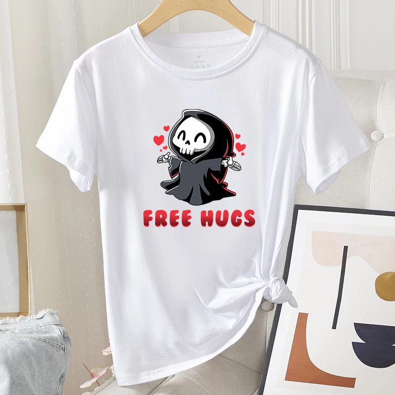 

Футболка женская повседневная из натурального хлопка, с коротким рукавом и круглым вырезом