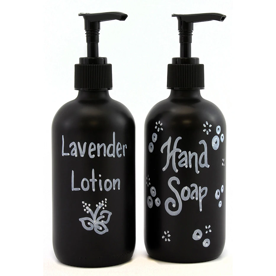 Матовая черная бутылка для лосьона 300 мл
