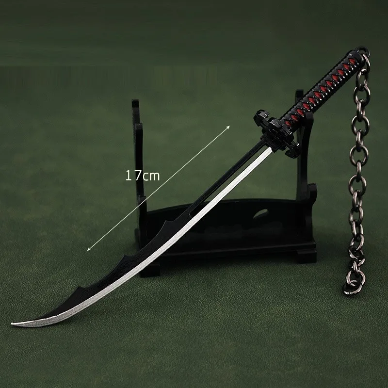 

17cm Bleach Weapon Kurosaki Ichigo Tenshou-Mugetsu Ninja Sword Spade Vere Katana Samurai Real Steel Anime Keychains Toys for Kid