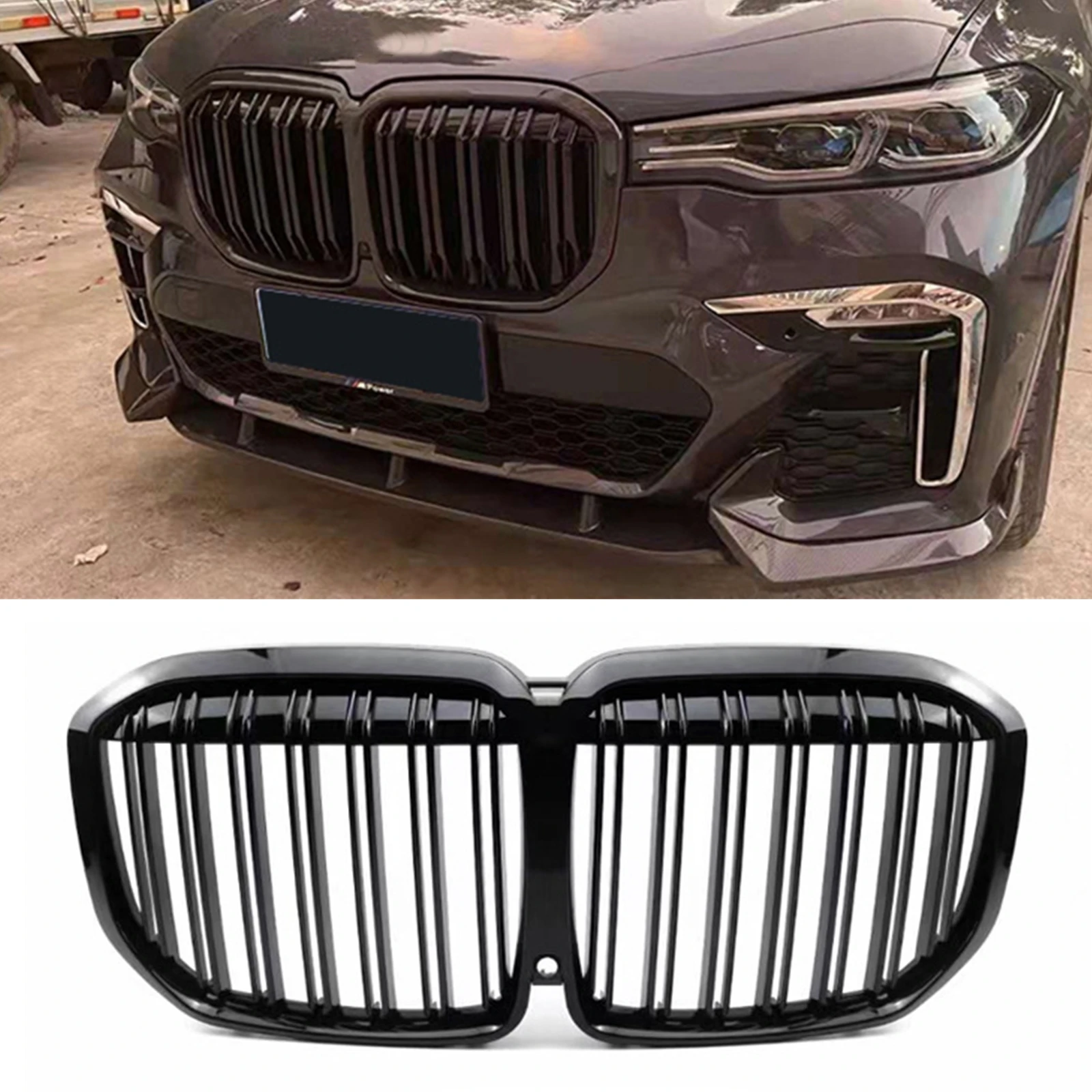 

Car Front Kidney Grille Grill Upper Bumper Hood Mesh Grid For BMW X7 G07 Advance Version 2019-2022