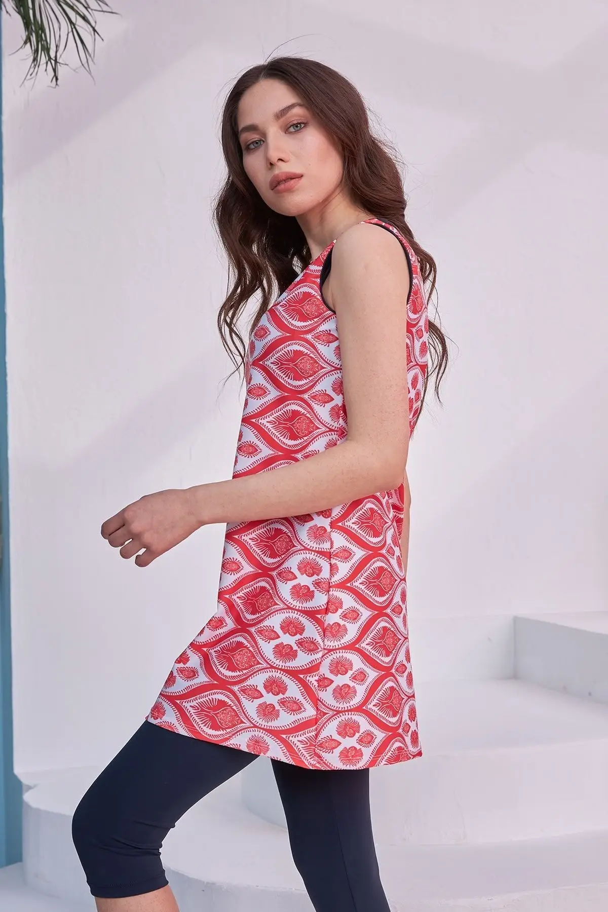 

Мусульманский купальник из Буркини с нулевым рукавом, половинчатый купальник, модная летняя одежда, хиджаб, спортивный купальник, Исламски...