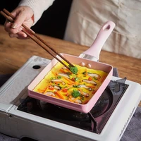 pan square non stick omelet kitchen tool gas stove induction cooker universal frying frying cooker gold cooking stainless steel